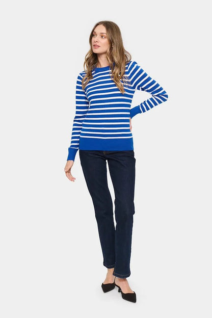 Saint Tropez Fikam Long Sleeve Pullover In Surf Blue