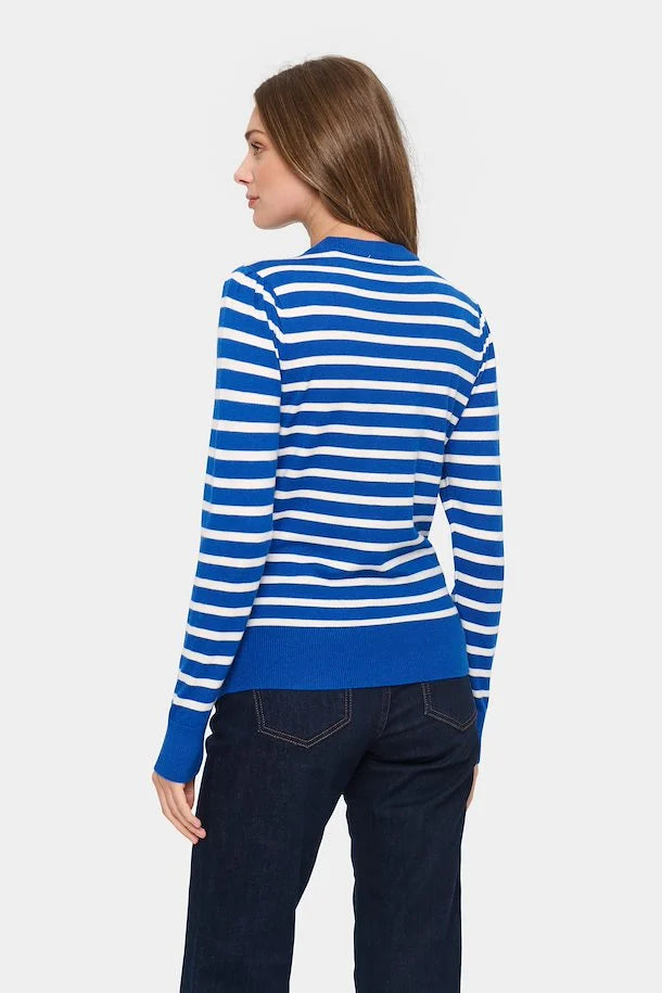 Saint Tropez Fikam Long Sleeve Pullover In Surf Blue