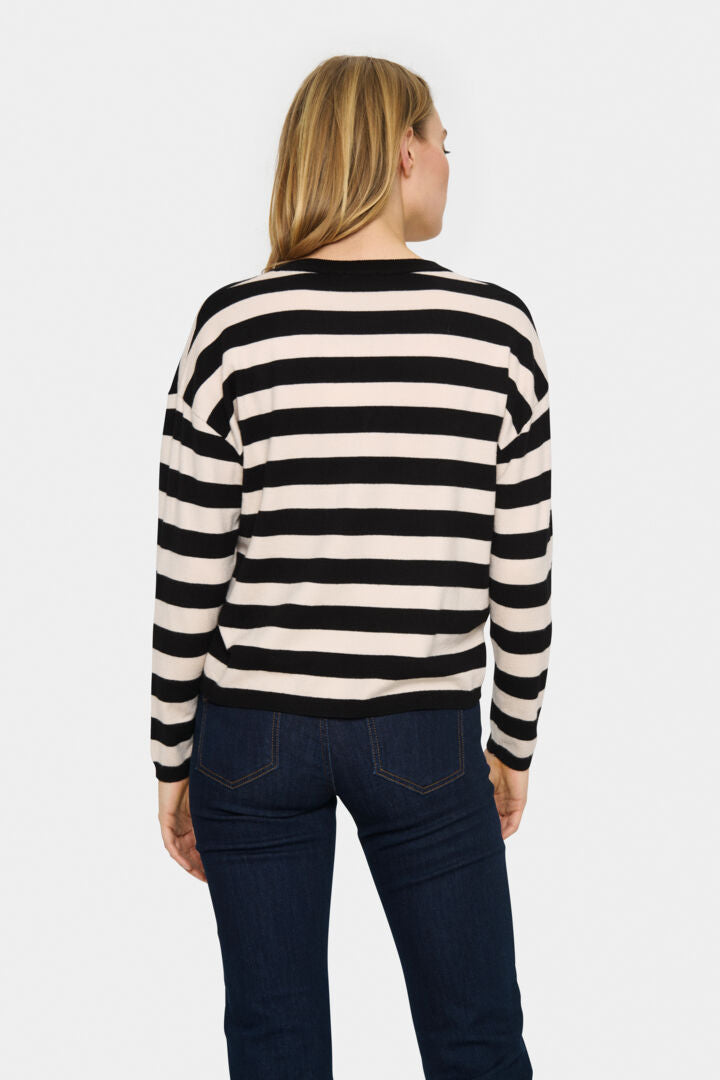 Saint Tropez Fikam V-Kneck Pullover In Black