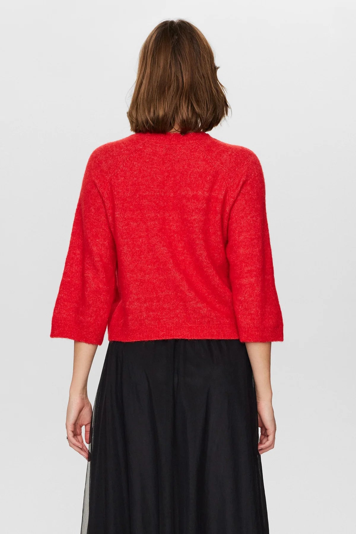 Numph Nuriette Selma Knit in High Risk Red