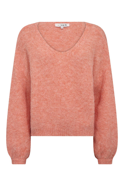 A-View Inge V-neck Knit - Orange