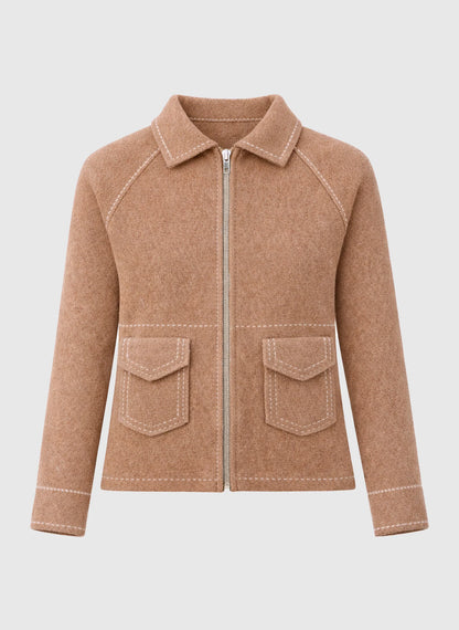 ANGE NIBA Beige Zip Up - One Size