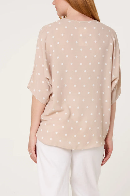 Polka Dot Knot Front Top Stone