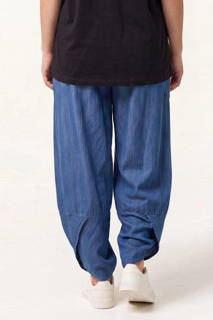 Front Pockets Denim Harem Trousers (one size)