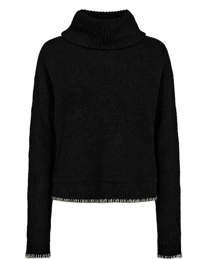 Numph Nuuma Jacquard Pullover in Caviar