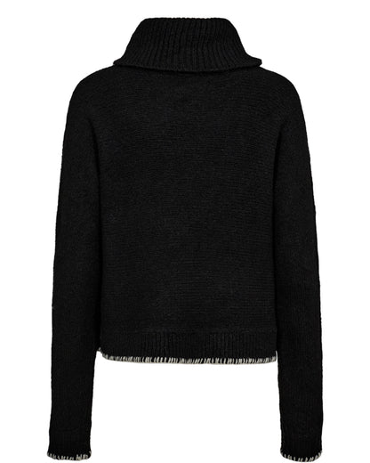 Numph Nuuma Jacquard Pullover in Caviar