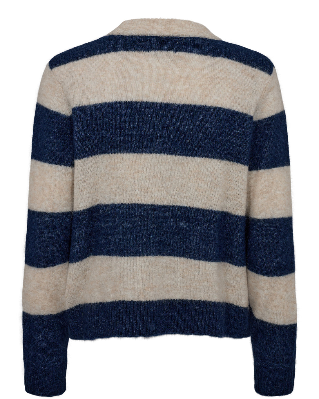 Numph Nuriette Big Stripe Knit in Dress Blue