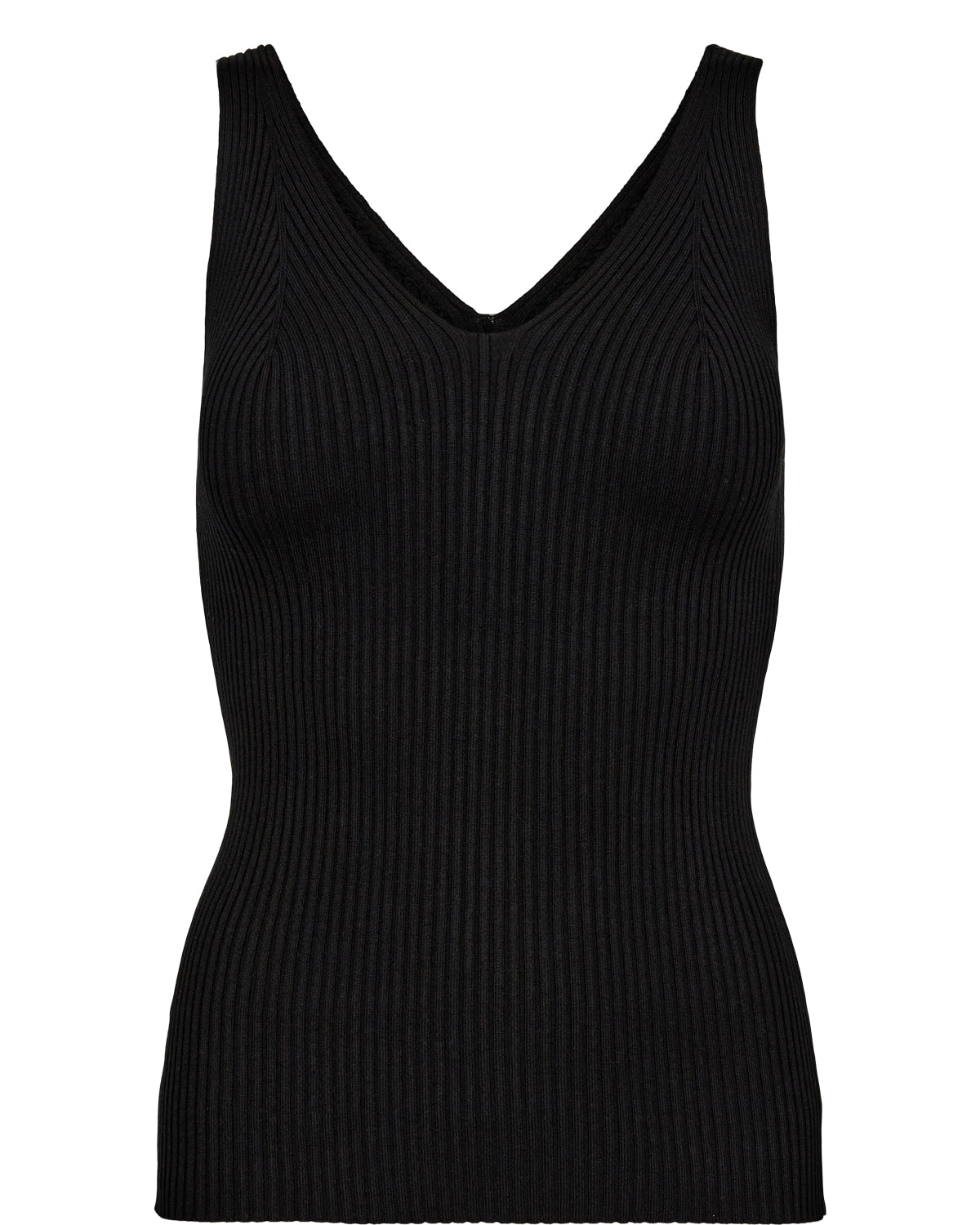 Numph Nucerys Knitted Vest Top in Caviar