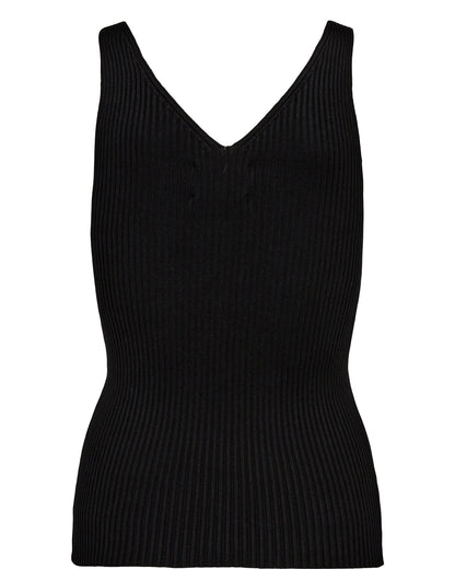 Numph Nucerys Knitted Vest Top in Caviar