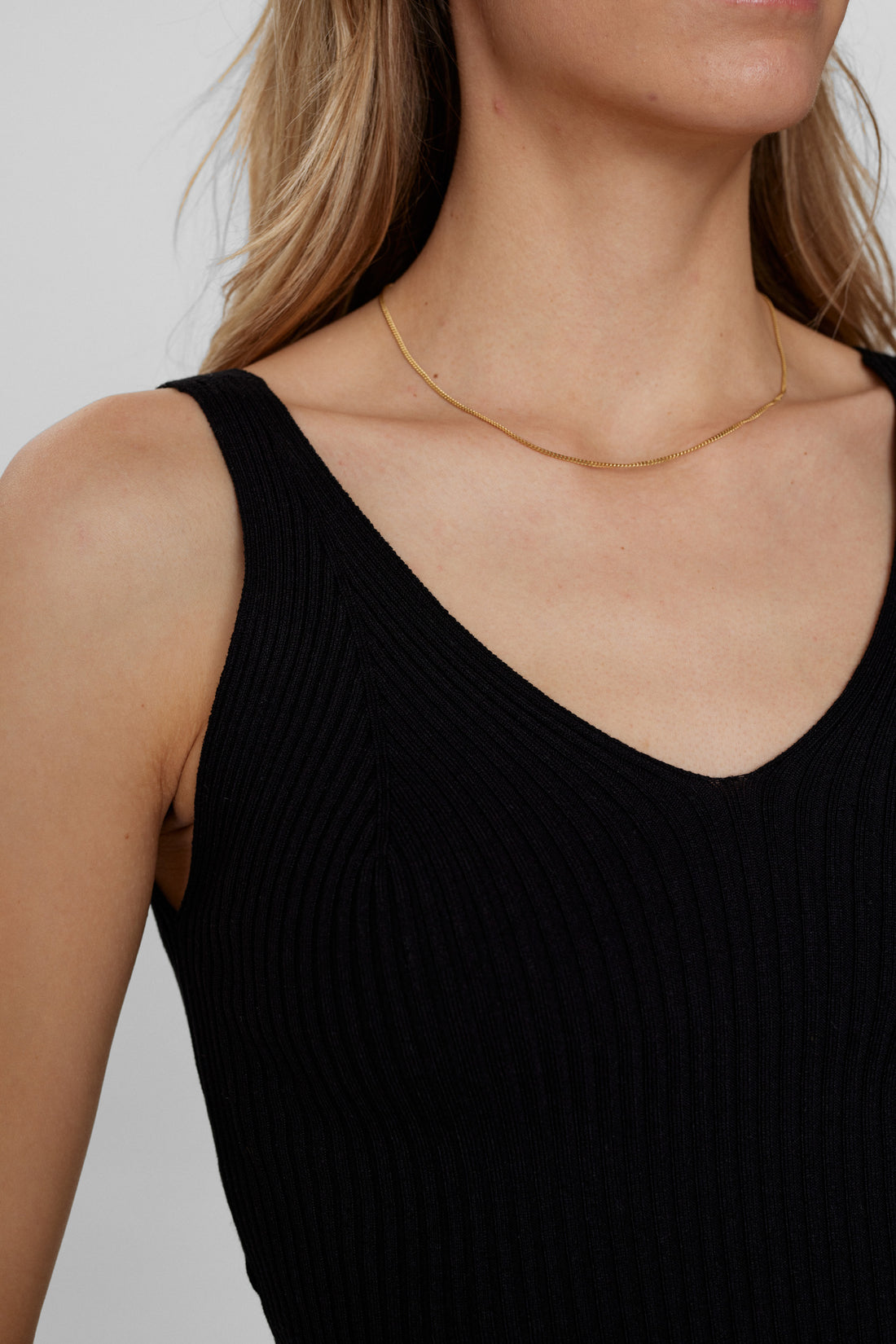 Numph Nucerys Knitted Vest Top in Caviar