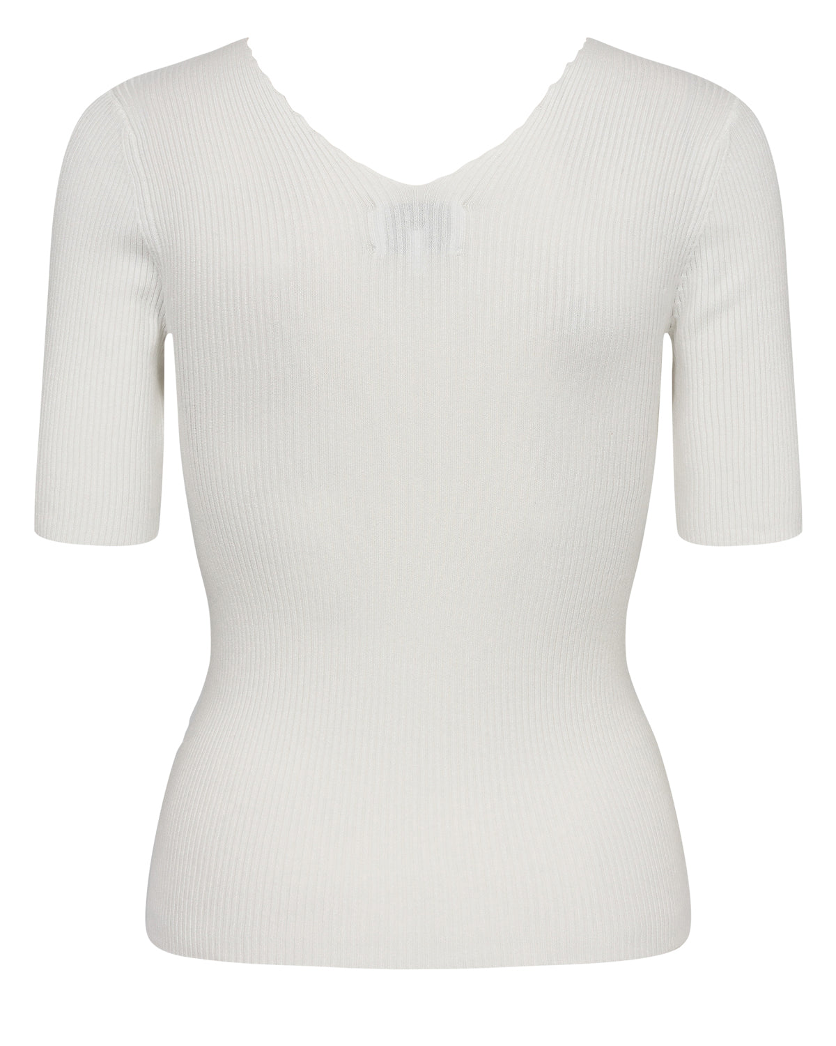 Numph Nuayelet Short Sleeved Knit in Cloud Dancer