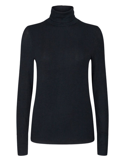 Numph Nubowie Ribbed Rollneck in Caviar