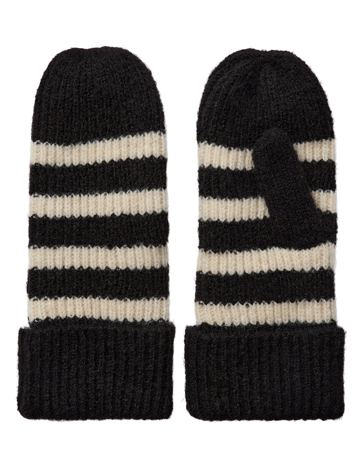 Numph Nudaria Mittens in Caviar Stripe