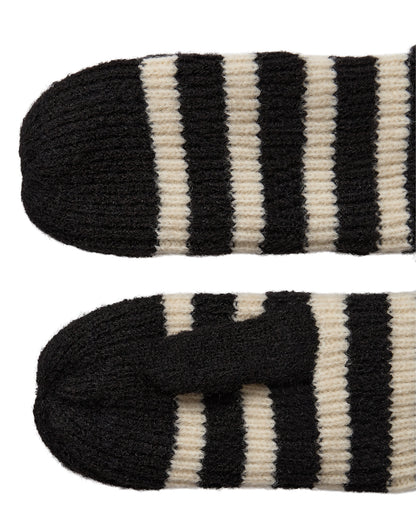 Numph Nudaria Mittens in Caviar Stripe