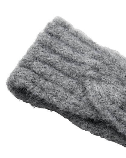 Numph Nuregatta Knitted Headband in Grey Melange