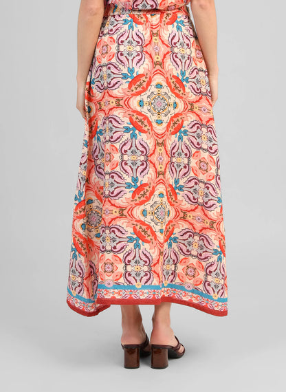 ANGE RITHANA LONG SKIRT, coral, folka style
