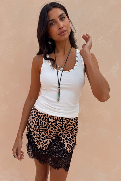 Never Fully Dressed Leopard Lace Mini Maeva Skirt
