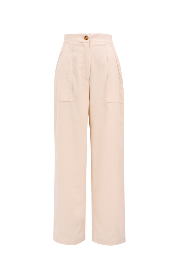 FRNCH Pelly Wide Leg Trouser in Creme