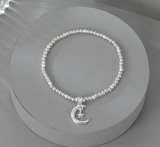 Sammy Bracelet with Moon Charm in Silver