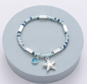 Fari Gem &amp; Star Charm Bracelets in Silver