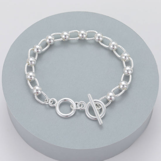 Mary Silver Bracelet with Round Links