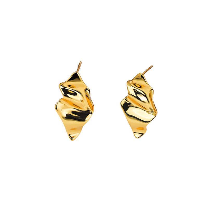 Poppie Molten Drop Stud Earrings in Gold