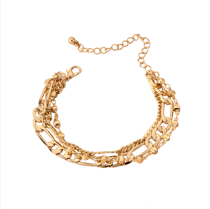 Gold Multi Chain Bracelet with Flat Chains in Gold