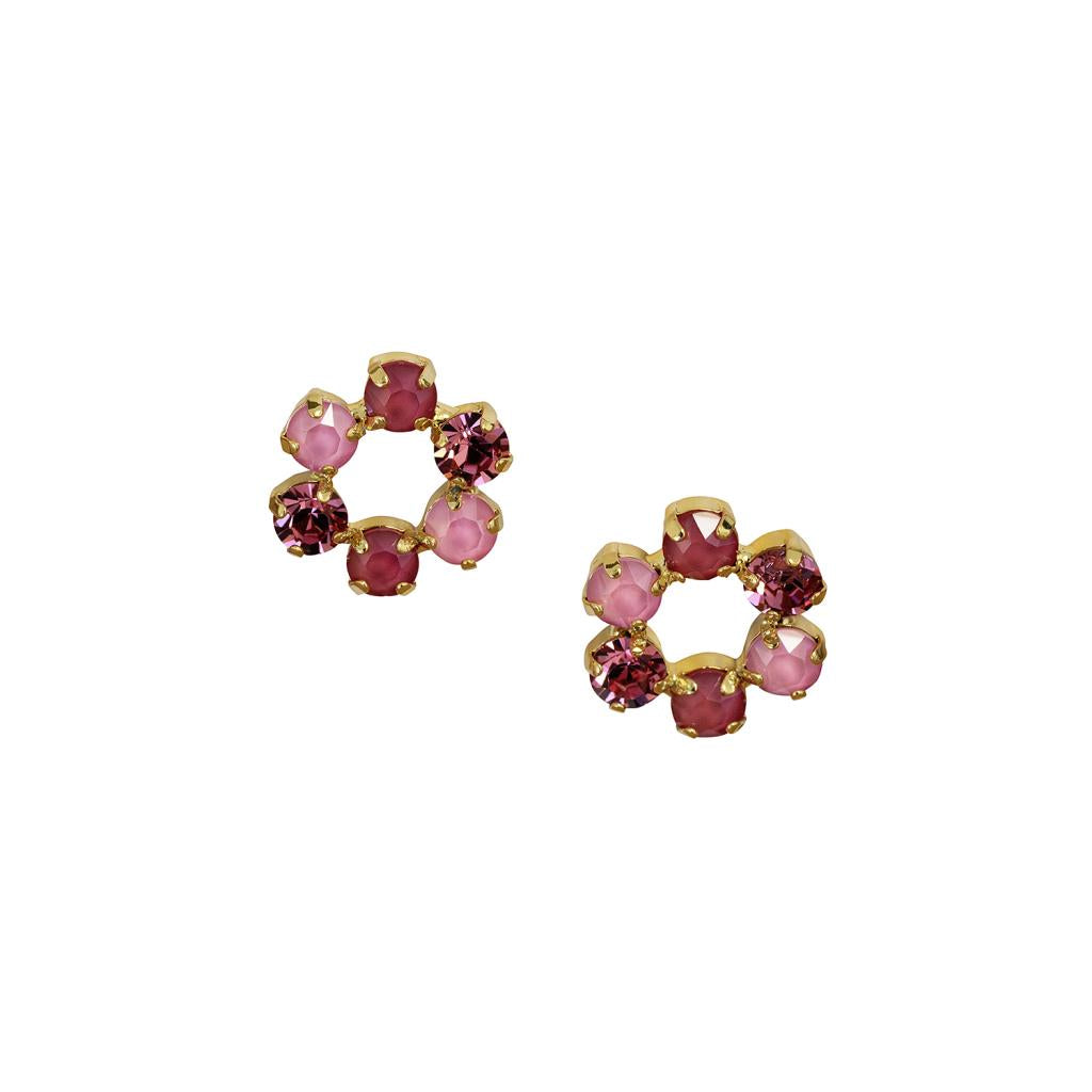 Tilda Gem Flower Hoop in Pink &amp; Gold