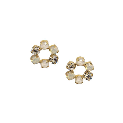 Tilda Gem Flower Hoop in White &amp; Gold