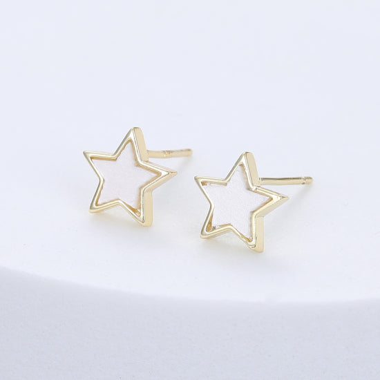 Gracee Gold and Enamel Star Earrings