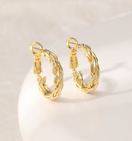 Gold Cluster Hoops
