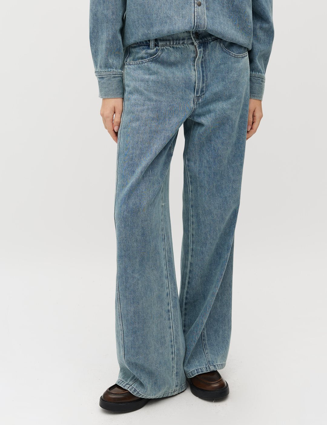 MbyM Stellan Katyn Wide Leg Jean in Soft Blue Wash