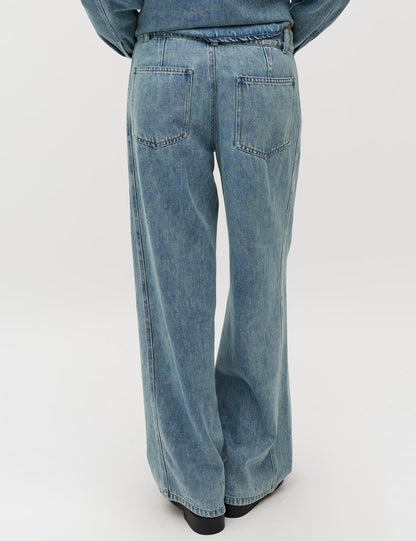 MbyM Stellan Katyn Wide Leg Jean in Soft Blue Wash