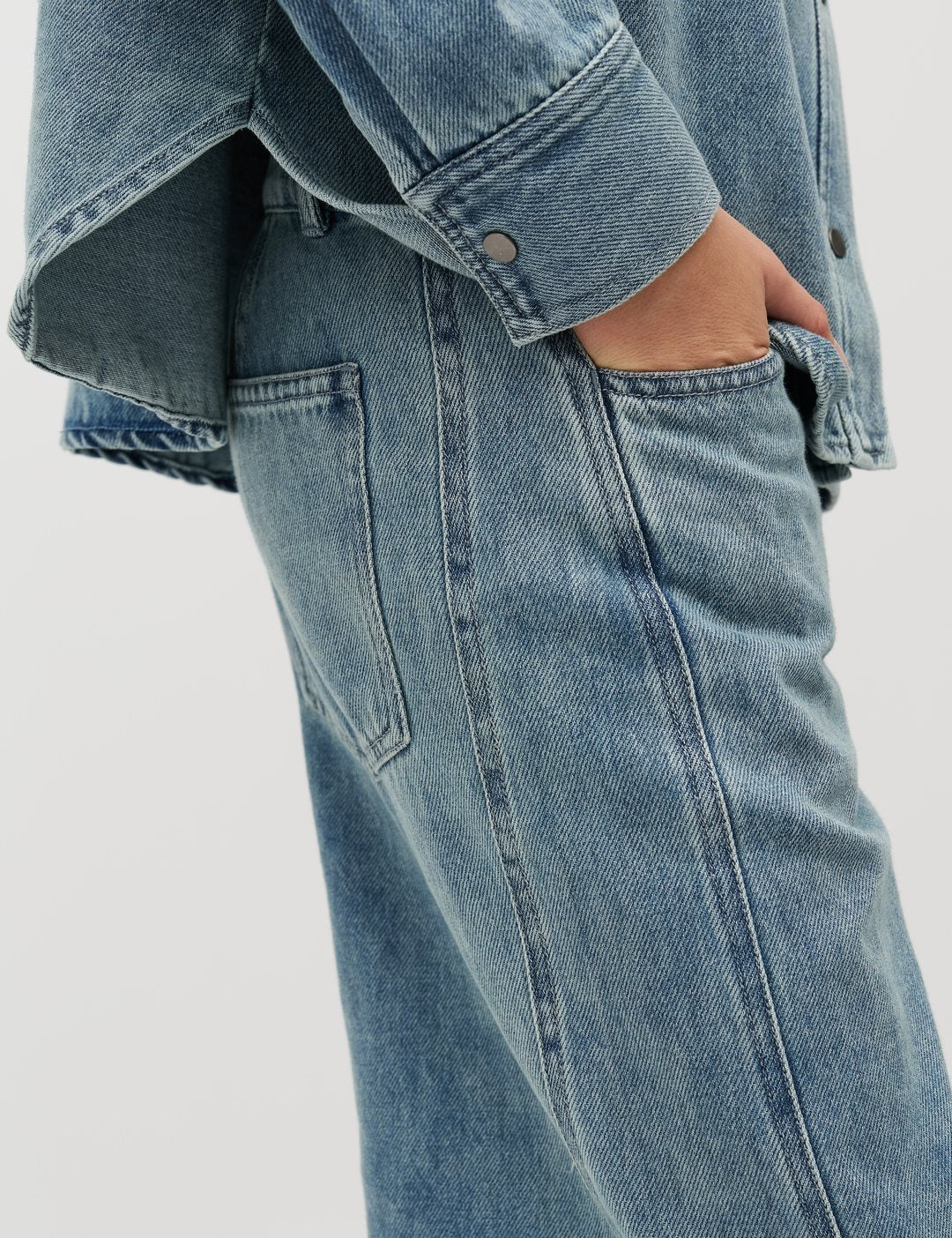 MbyM Stellan Katyn Wide Leg Jean in Soft Blue Wash