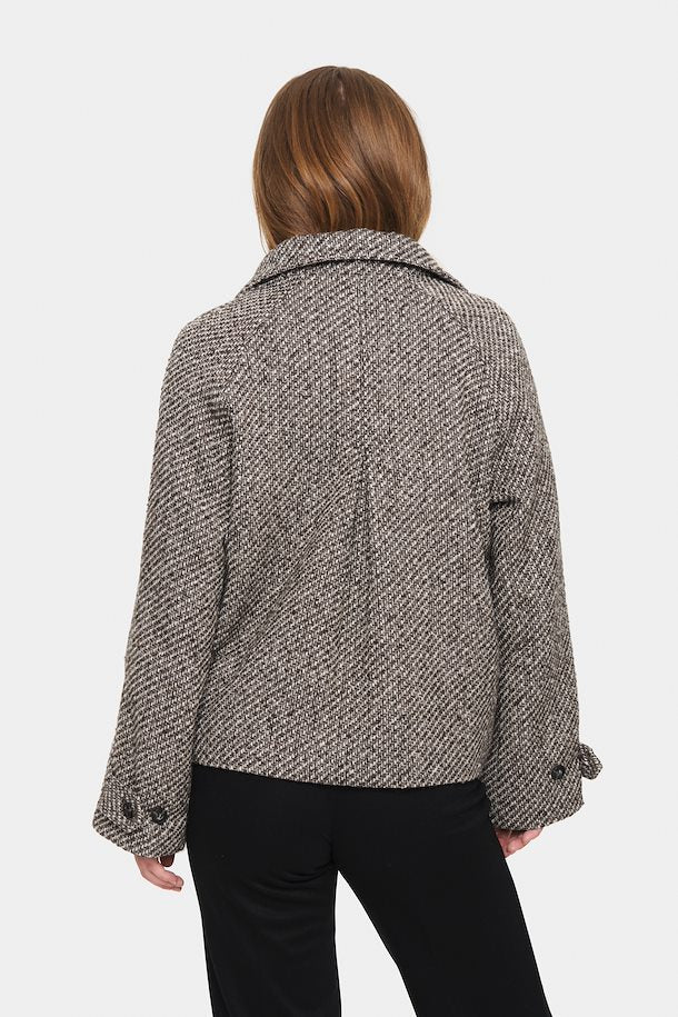 Saint Tropez Fawn Short Coat in Mist Grey