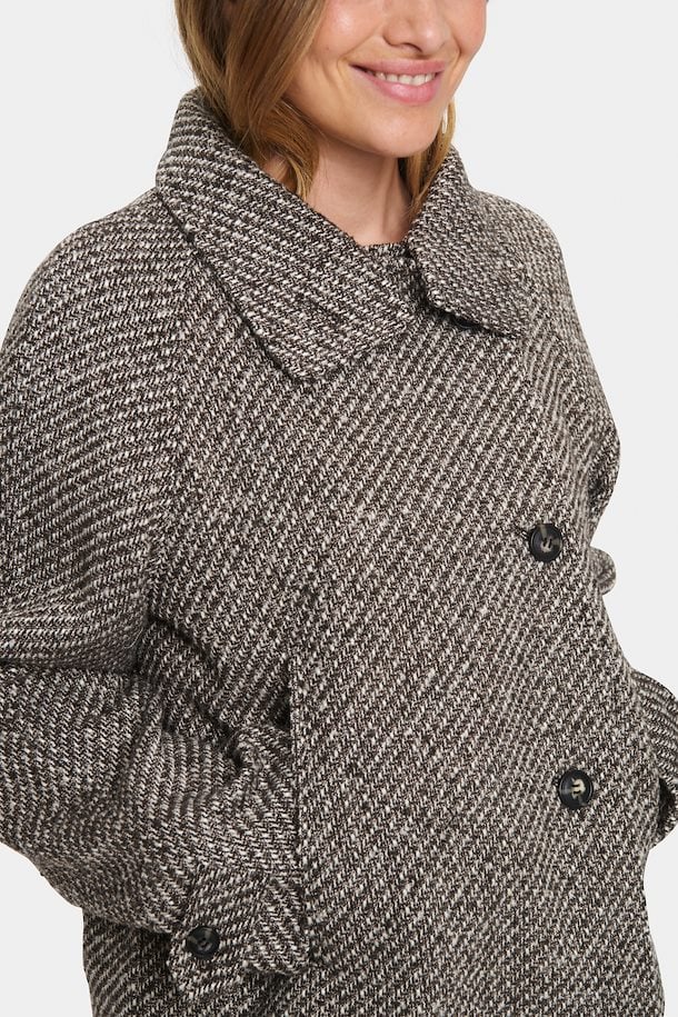 Saint Tropez Fawn Short Coat in Mist Grey