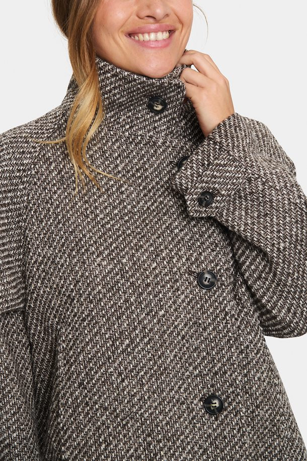 Saint Tropez Fawn Short Coat in Mist Grey