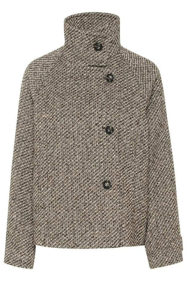 Saint Tropez Fawn Short Coat in Mist Grey