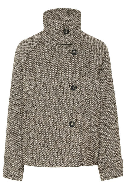 Saint Tropez Fawn Short Coat in Mist Grey