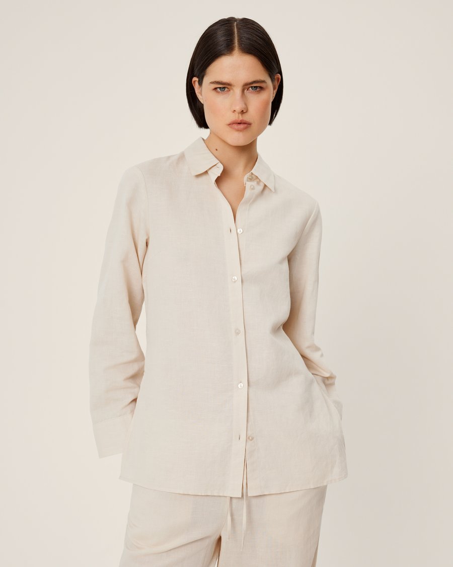 MSCH Mirilla Linen Mix Shirt in Fog