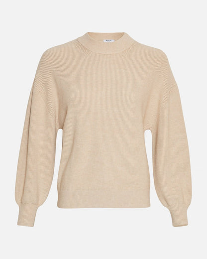 MSCH Acentia Rachelle Ribbed Crew Neck Knit in Oatmeal