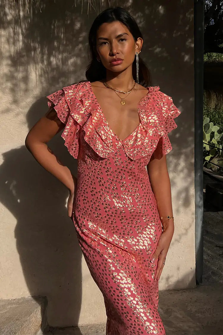 Never Fully Dressed Pink Jaquard Tilda Dress