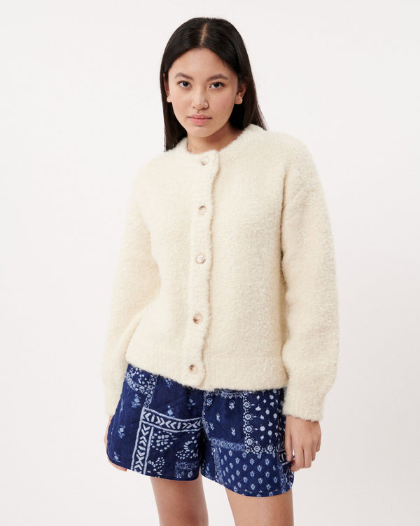 FRNCH Megane Knitted Jacket in Creme