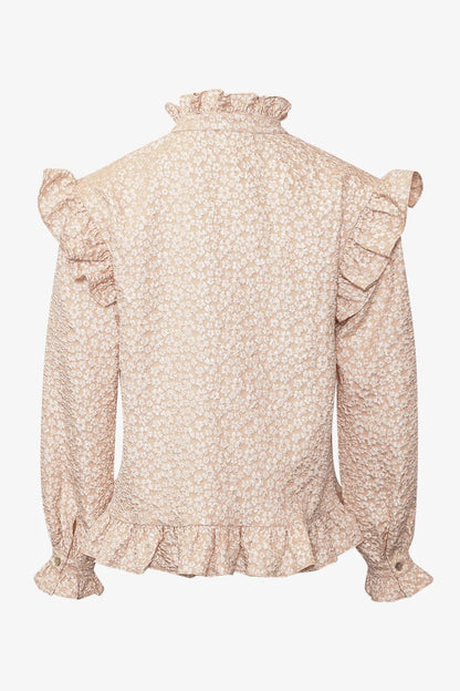 Reno Ruby Ruffle Blouse Oyster