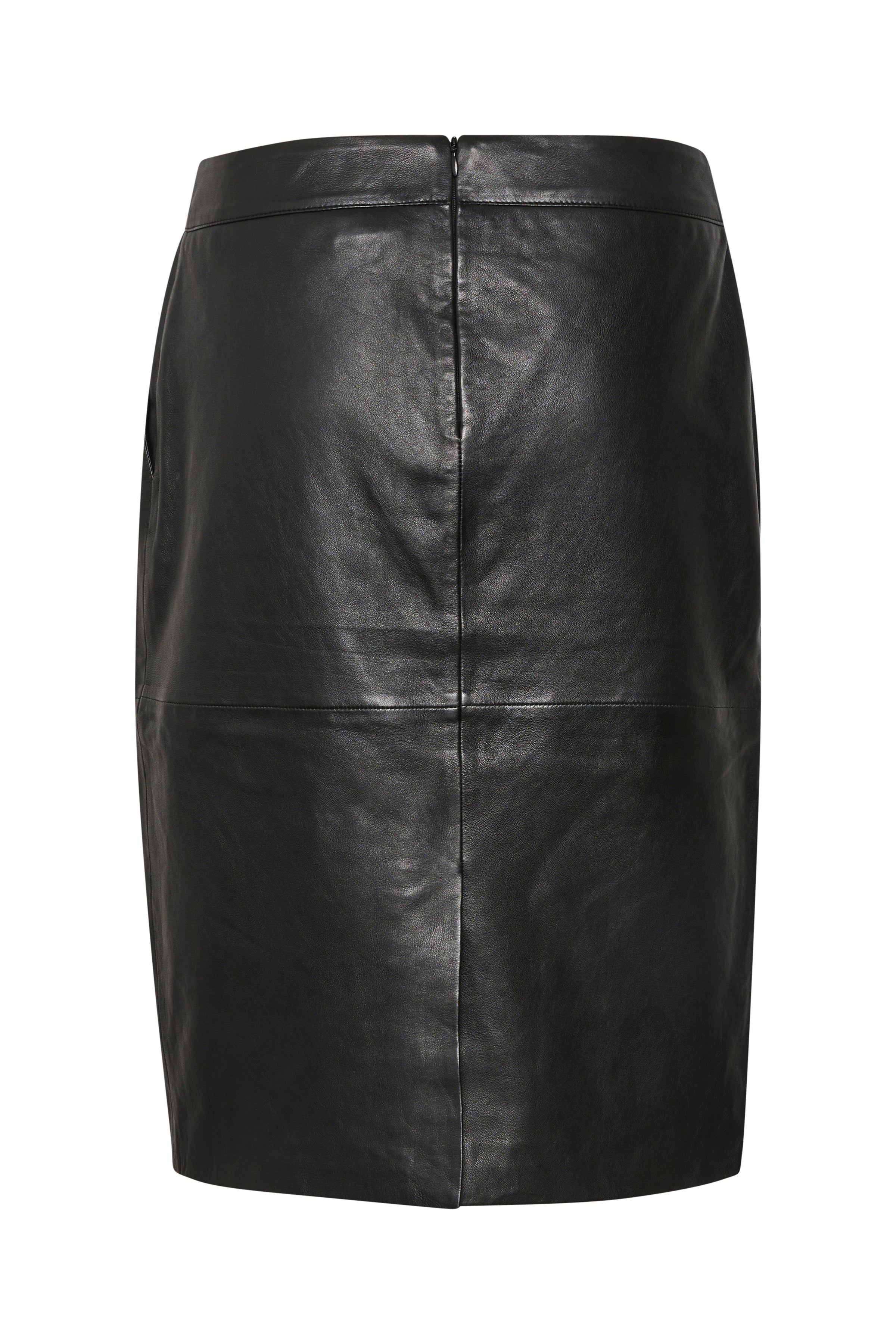 Saint Tropez Safia Black Leather Midi Skirt