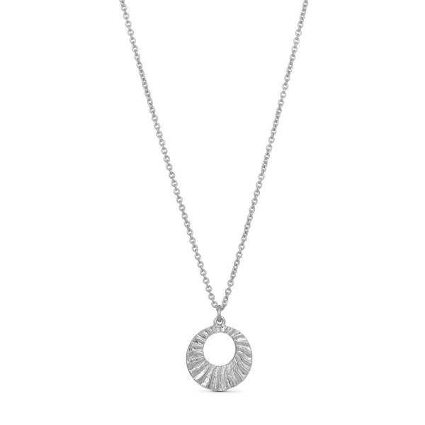 PURE By Nat Necklace With Round Pendant- Silver