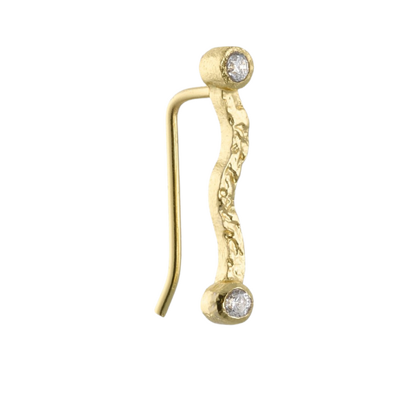 PURE By Nat Crawler Earrings With Zircons - Gold