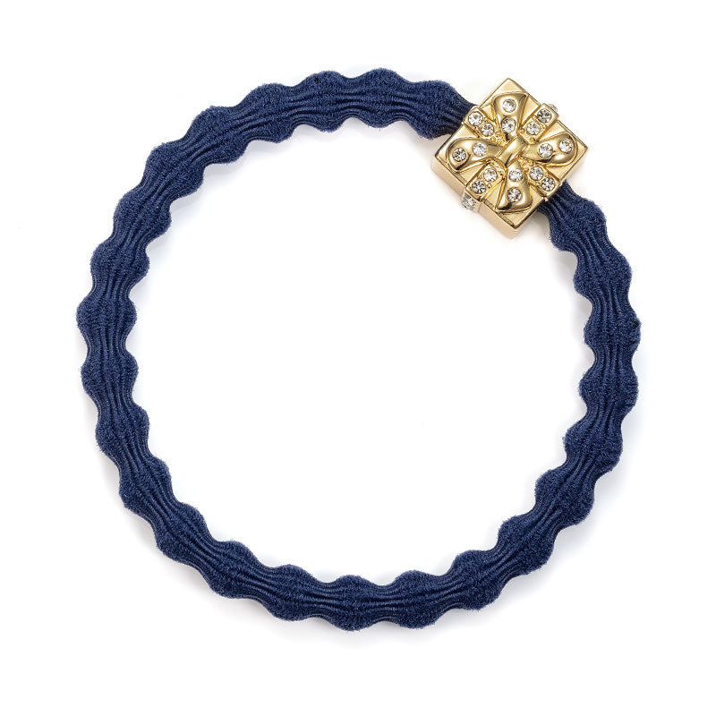 Gold Present | Navy Blue Bobble Band