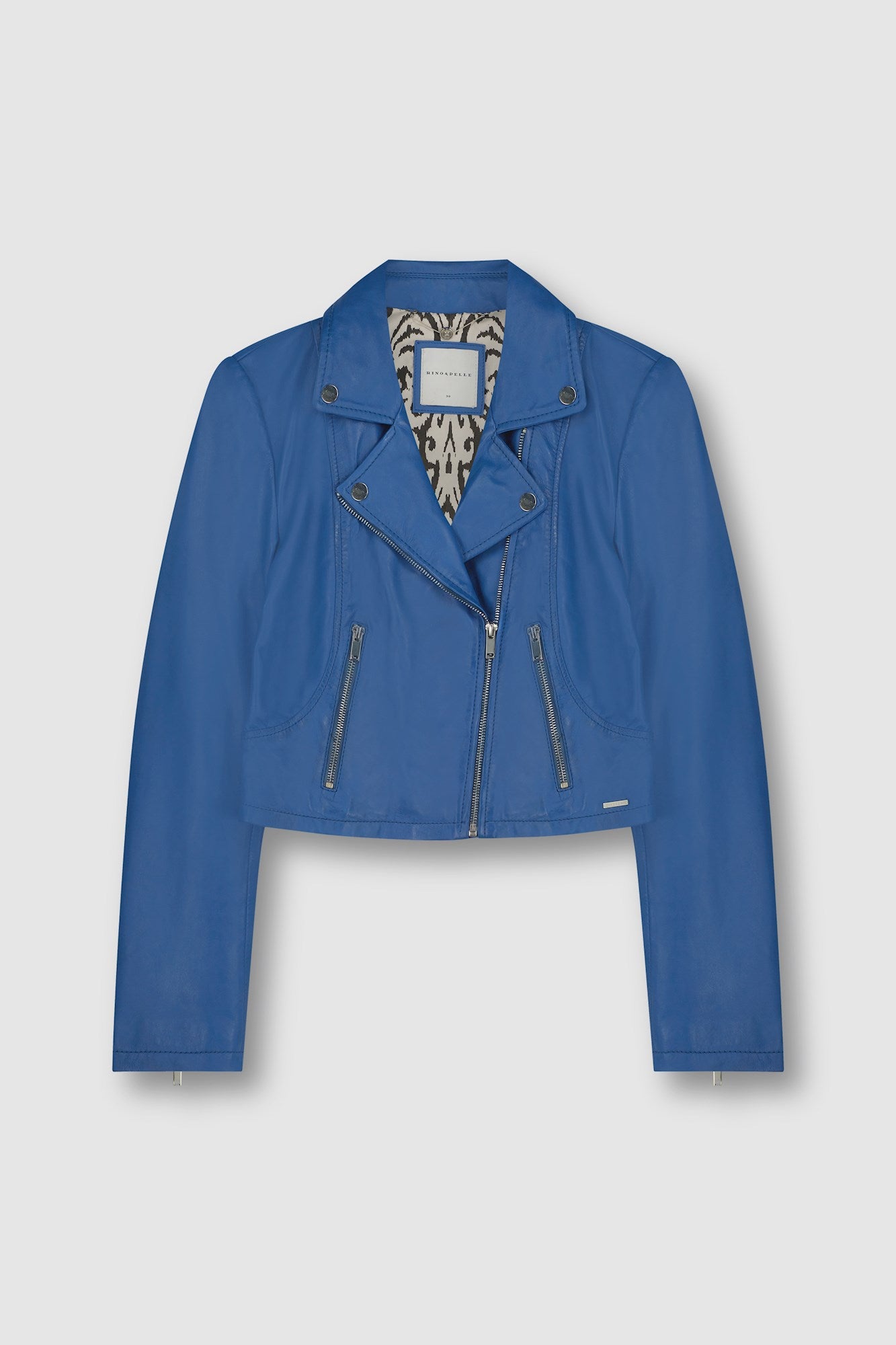 Rino &amp; Pelle Rilly Leather Biker Jacket - Palace Blue