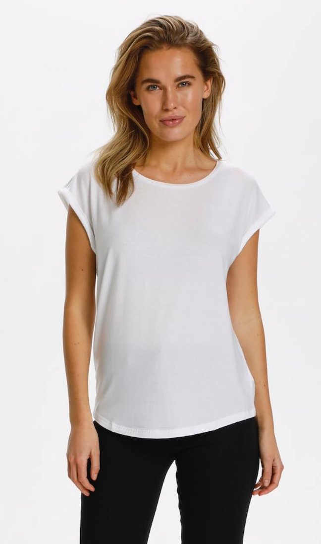 Saint Tropez Bright White Adelia Organic Cotton Short Sleeved T-Shirt